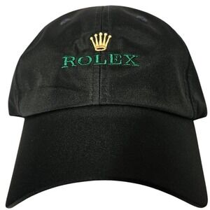 Rolex Green Microfiber Baseball Cap Hat Gold Crown Green Logo Adjustable Mens